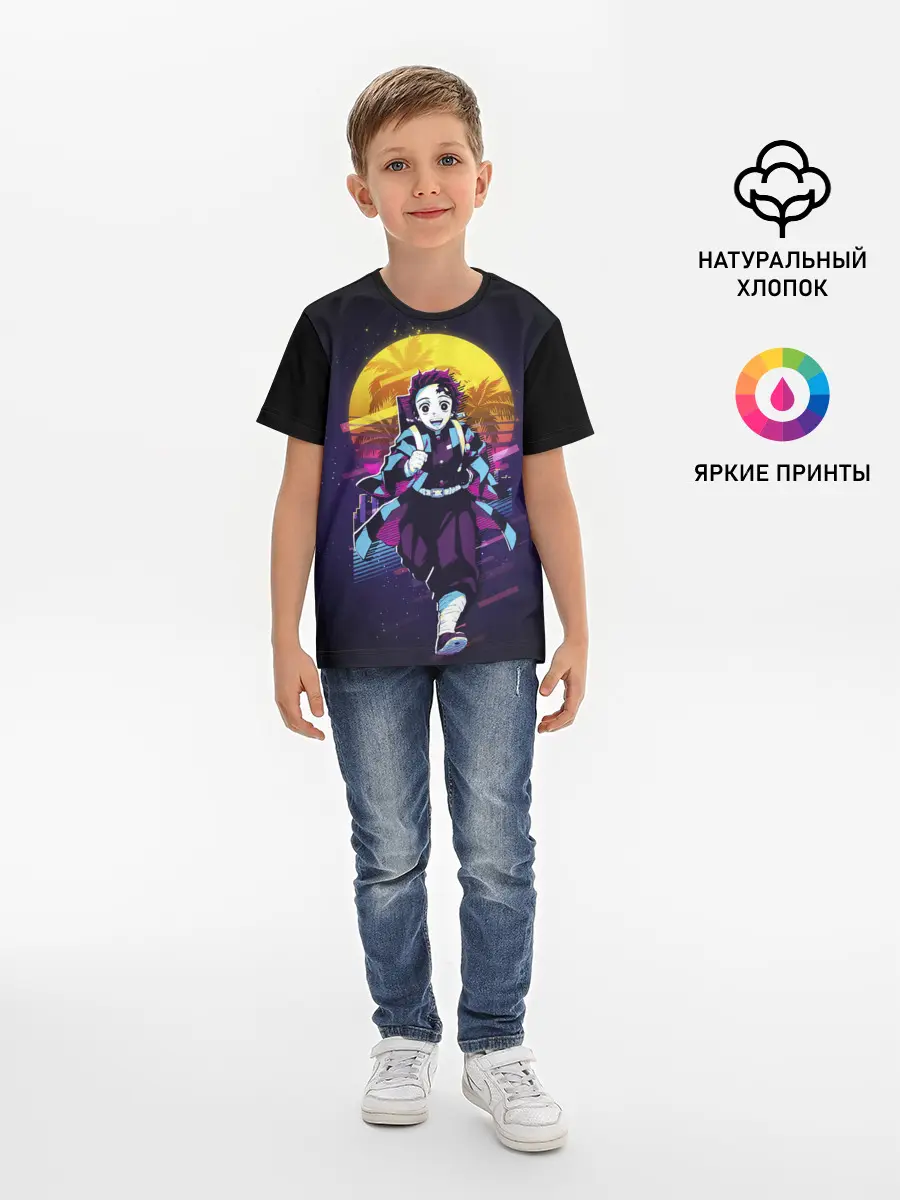 Детская базовая футболка / Танджиро Камадо Kimetsu no Yaiba