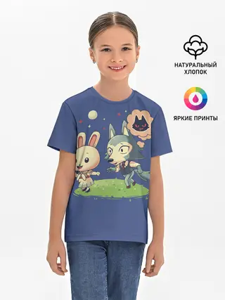 Детская базовая футболка / Зайка и волчек | Beastars