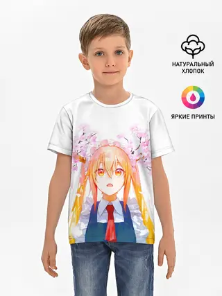 Детская базовая футболка / Горничная Мисс Кобаяши расцветает Тору