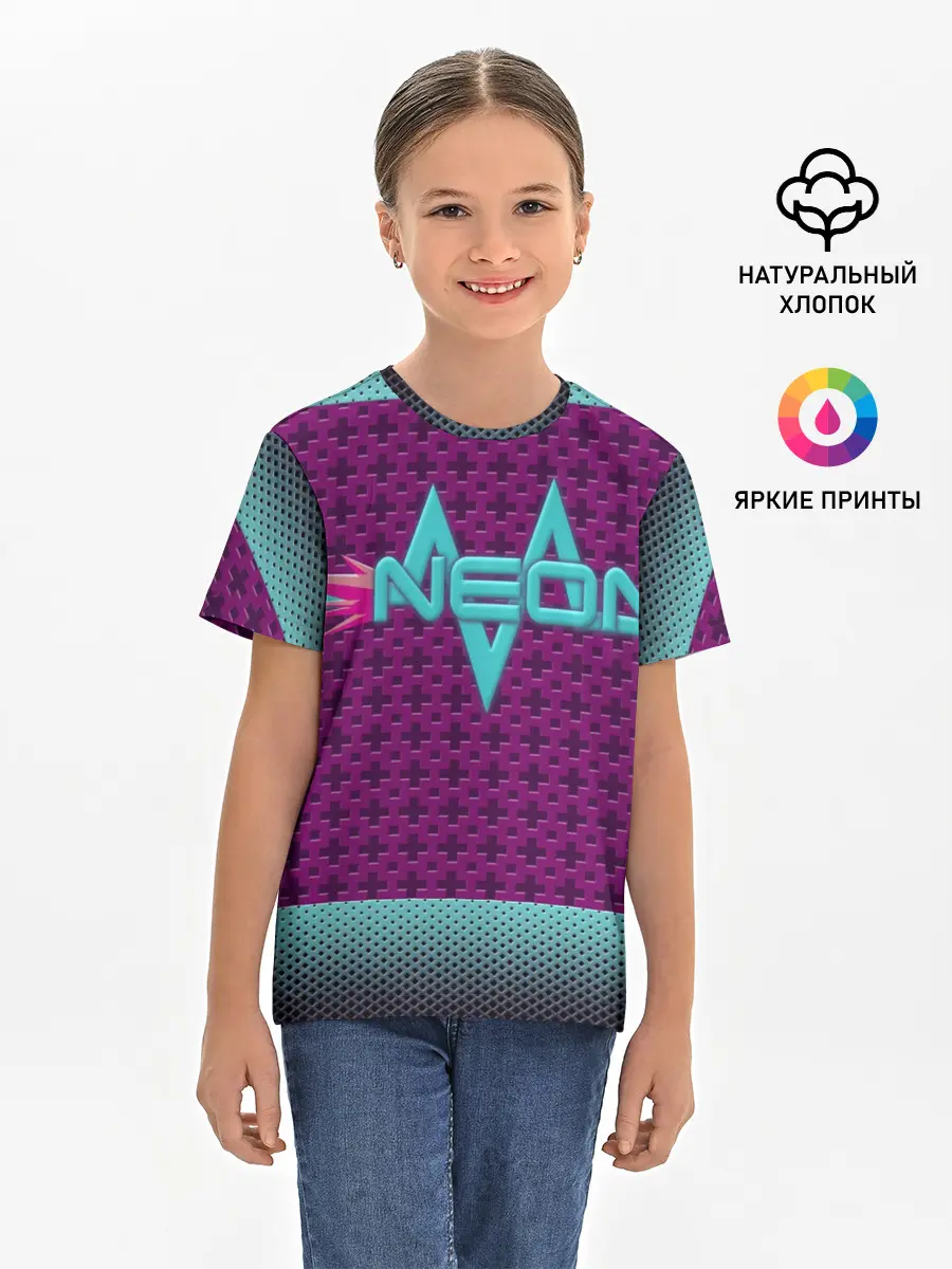 Детская базовая футболка / Неоновый гонщик