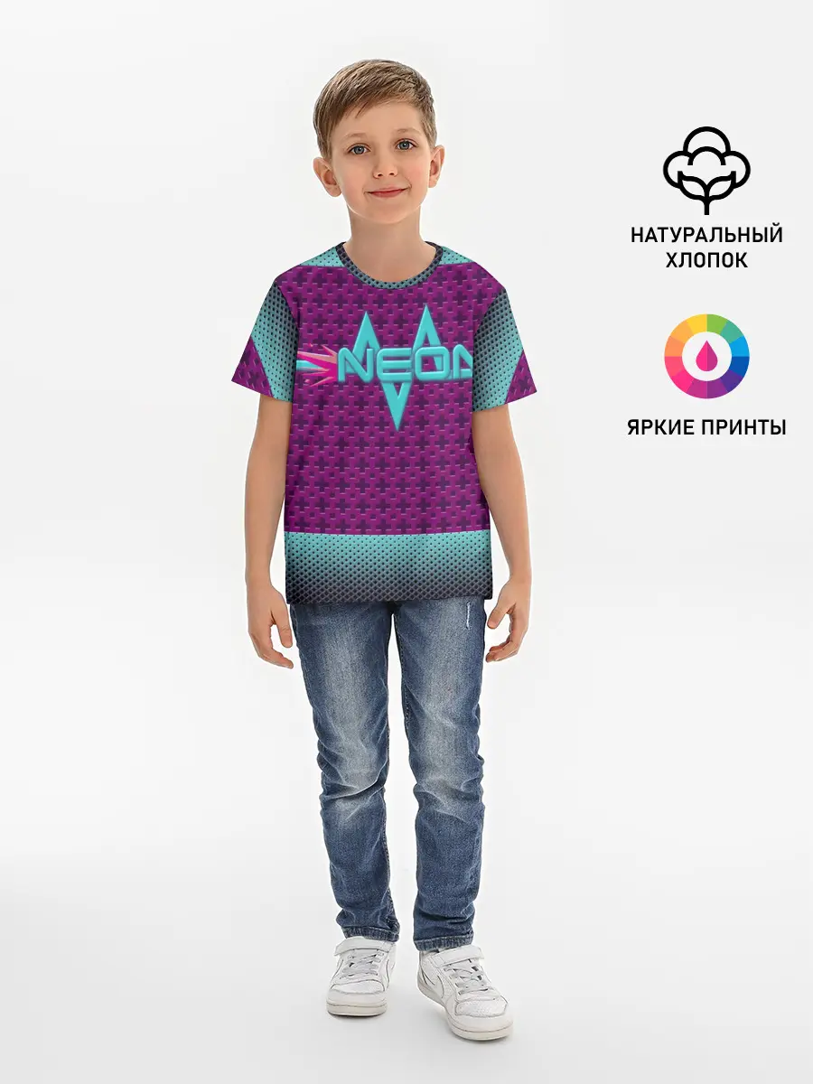 Детская базовая футболка / Неоновый гонщик