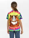 Детская базовая футболка / Psychedelic Rainbow Cat