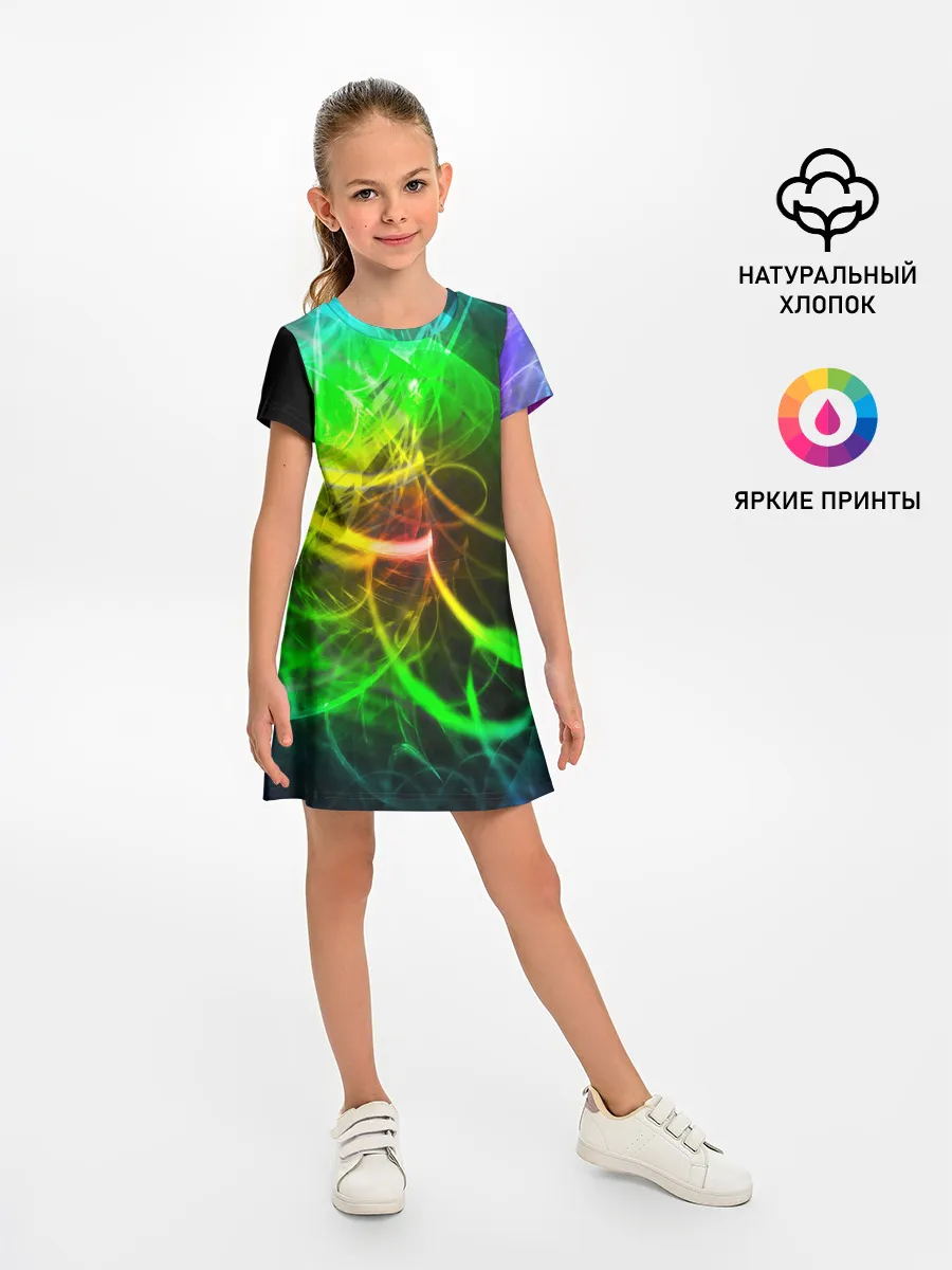 Детское платье / ЗЕЛЕНЫЙ НЕОН