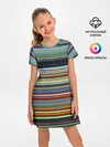 Детское платье / РАзноцыетные линии полосы хаос