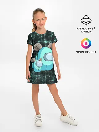Детское платье / AMONG US - С РОЖКАМИ
