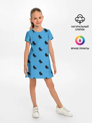 Детское платье / Вороны паттерн