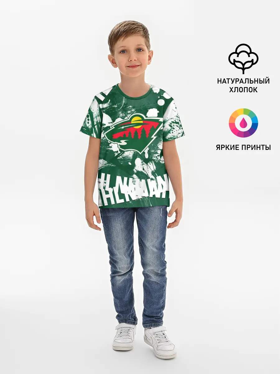 Детская базовая футболка / Minnesota Wild, Миннесота Уайлд