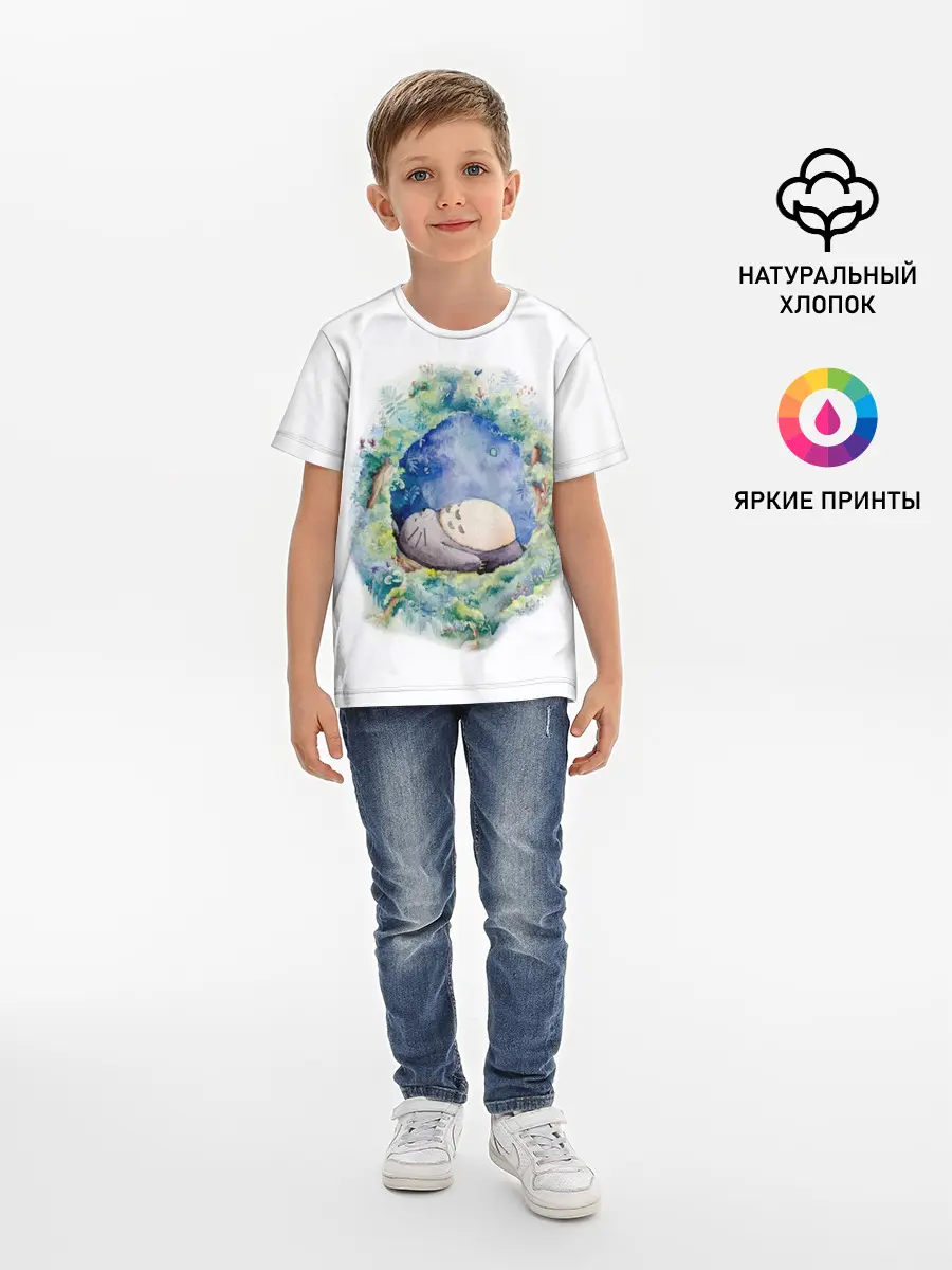 Детская базовая футболка / Тоторо спит