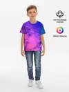 Детская базовая футболка / Абстрактный пурпурно-синий