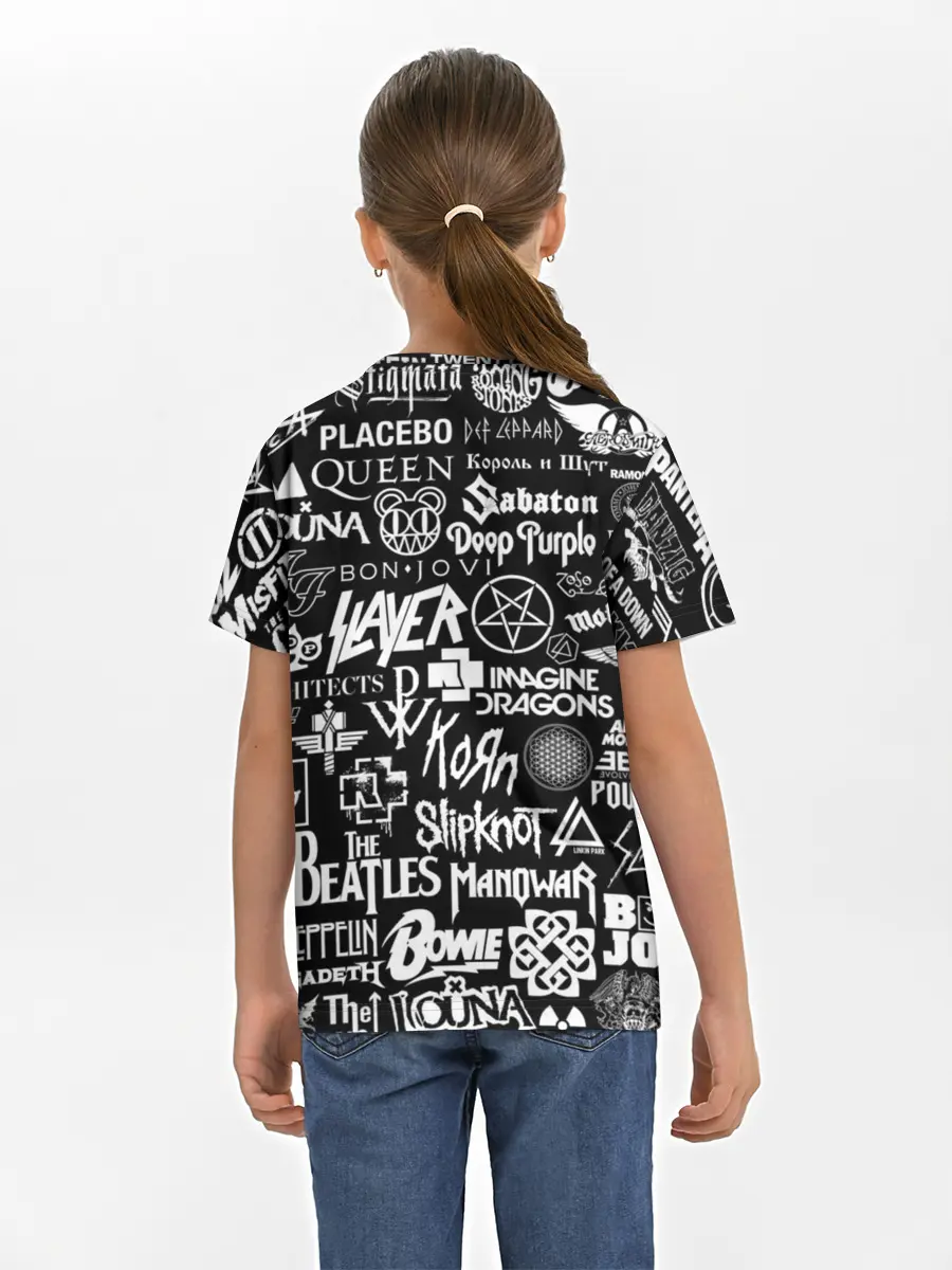 Детская базовая футболка / ЛОГОТИПЫ РОК ГРУПП | ROCK