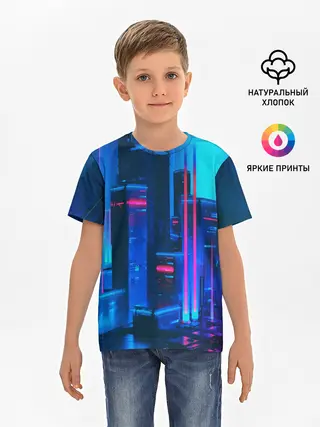 Детская базовая футболка / НОЧНОЙ ГОРОД