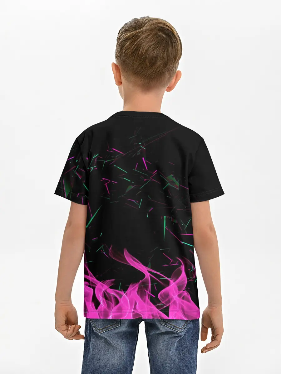 Детская базовая футболка / Аниме Девушка Киберпанк