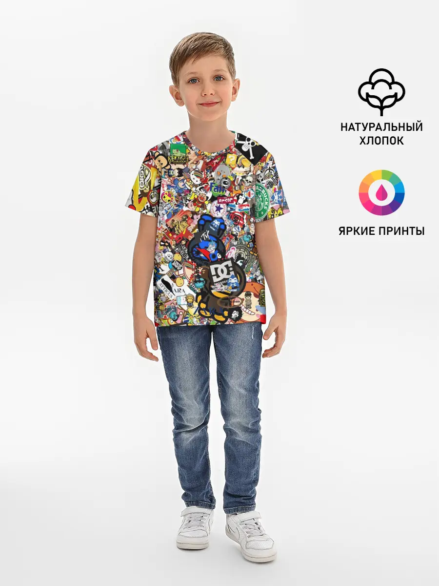 Детская базовая футболка / Стикеры