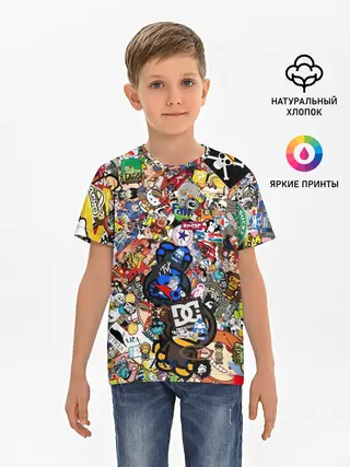 Детская базовая футболка / Стикеры