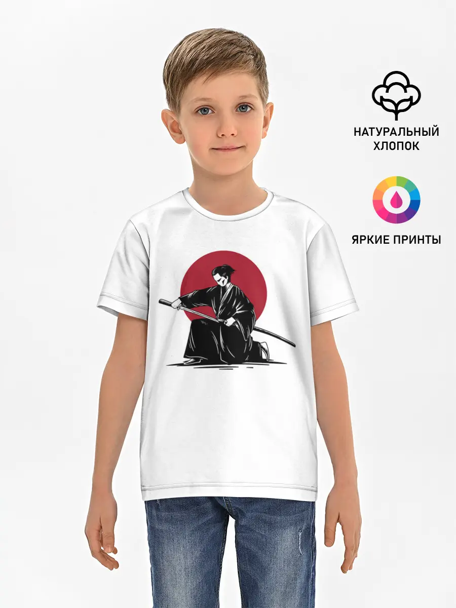 Детская базовая футболка / ЯПОНСКИЙ САМУРАЙ | SAMURAI IN THE SUN