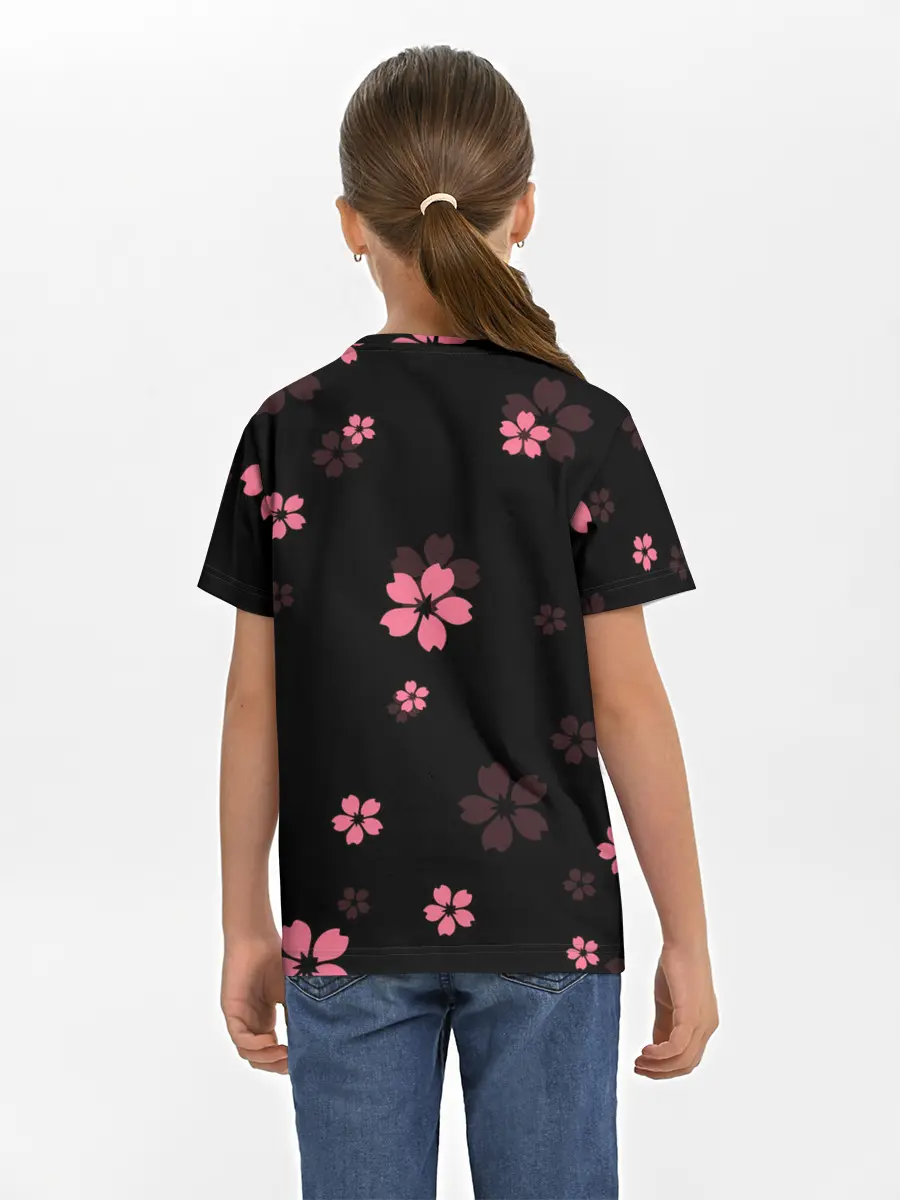 Детская базовая футболка / Надзуко Камадо в цветах