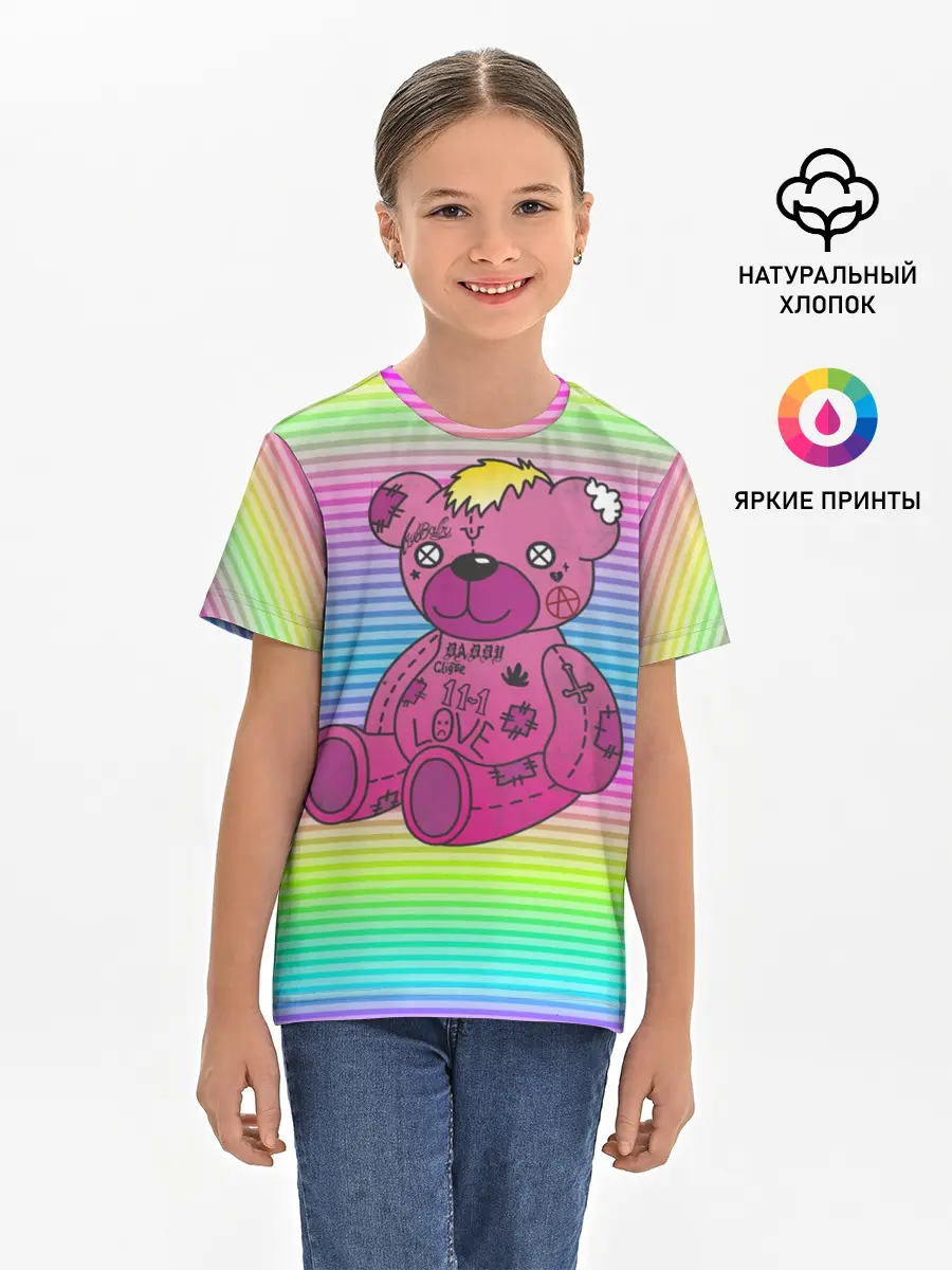 Детская базовая футболка / Мишка Lil Peep