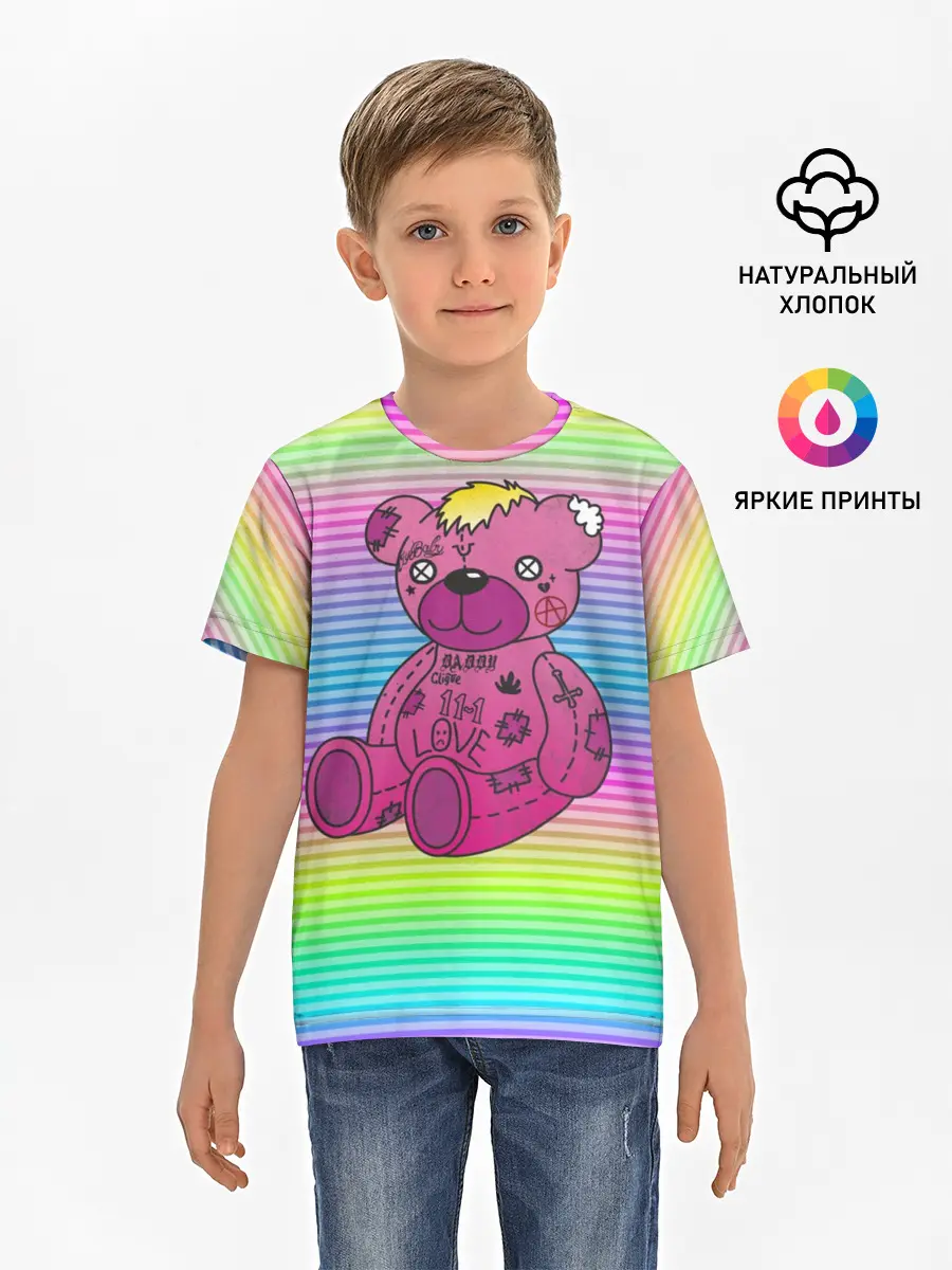 Детская базовая футболка / Мишка Lil Peep