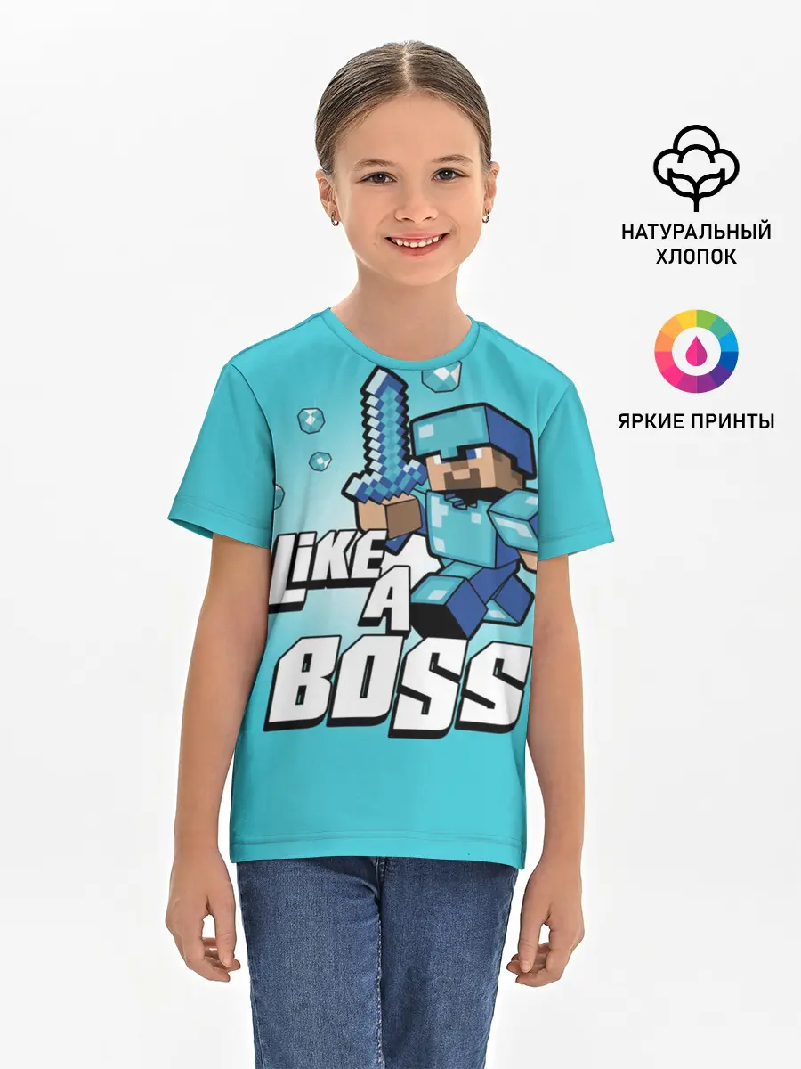 Детская базовая футболка / Майнкрафт