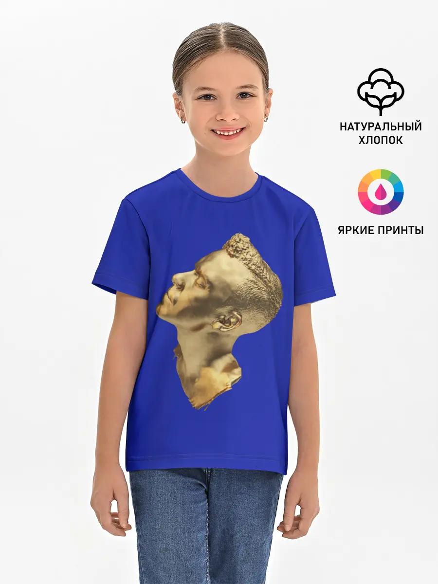 Детская базовая футболка / Черно белая Голова