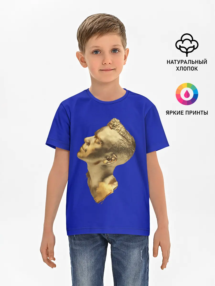 Детская базовая футболка / Черно белая Голова