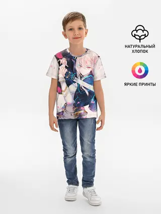 Детская базовая футболка / Girl with katana