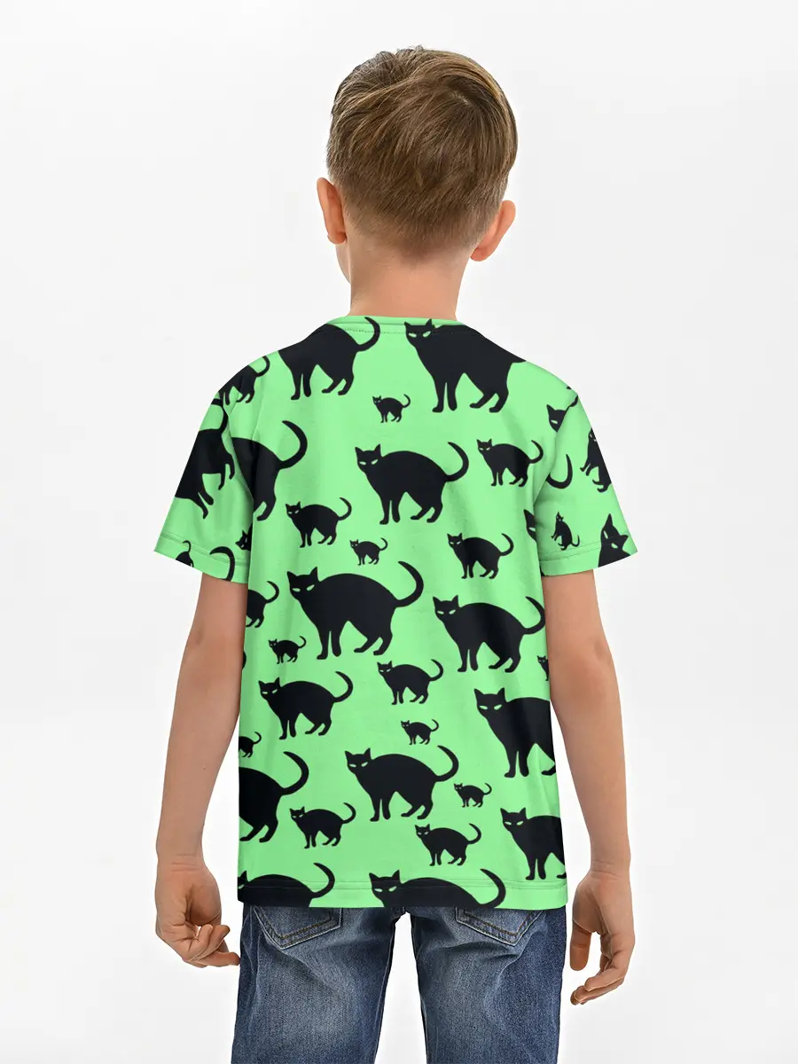 Детская базовая футболка / Кошки черные