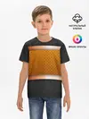 Детская базовая футболка / 3d gold / black