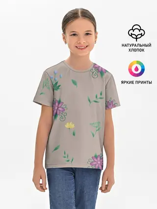 Детская базовая футболка / Цветочная эстетика