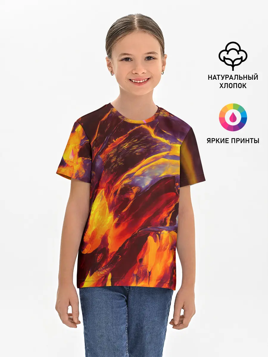 Детская базовая футболка / ОГНЕННЫЙ ГРАНЖ | FIRE GRUNGE