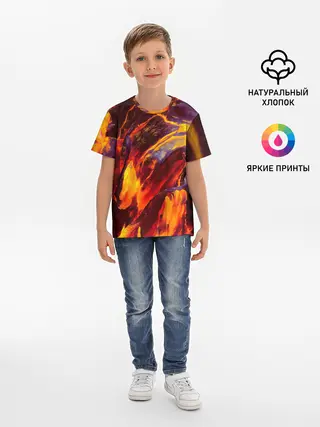 Детская базовая футболка / ОГНЕННЫЙ ГРАНЖ | FIRE GRUNGE