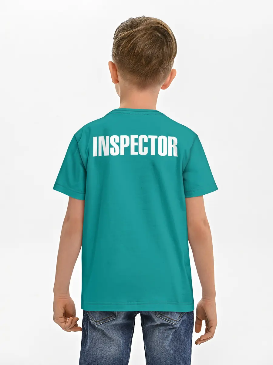 Детская базовая футболка / Игра в кальмара: инспектор 001