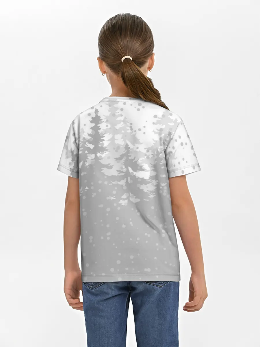 Детская базовая футболка / Тигр с подарками