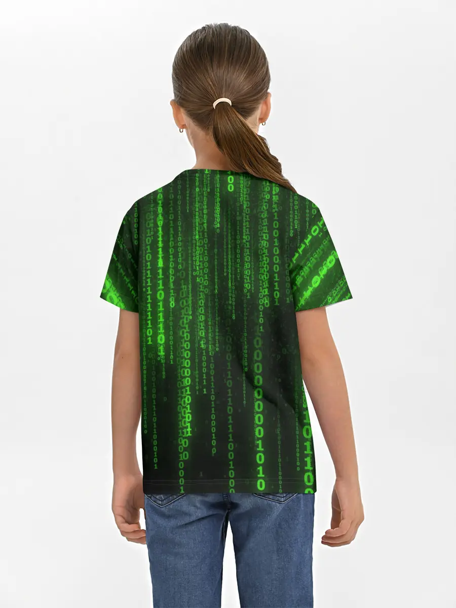 Детская базовая футболка / Матрица двоичный код