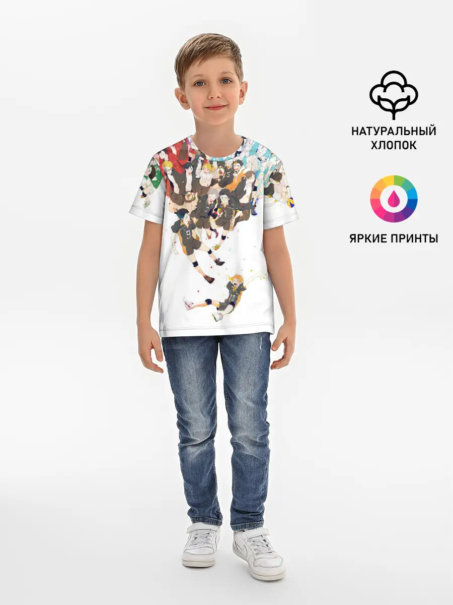 Детская базовая футболка / Все герои Haikyuu