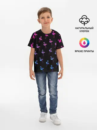 Детская базовая футболка / Фламинго