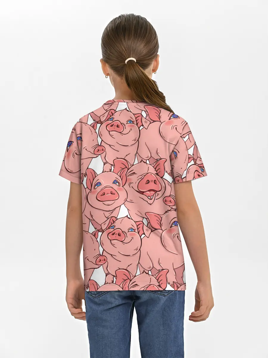 Детская базовая футболка / Свиньи