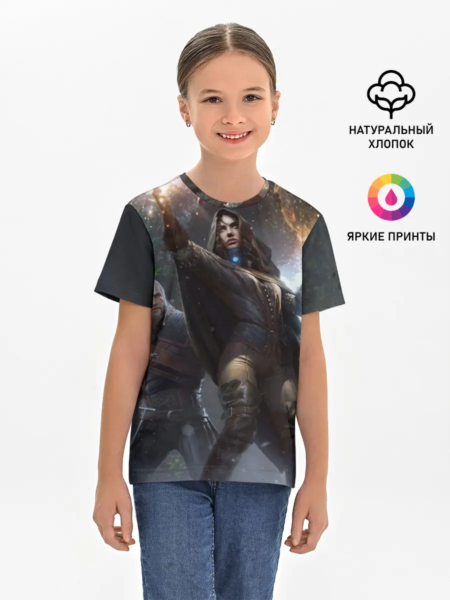 Детская базовая футболка / Йеннифер и Геральт