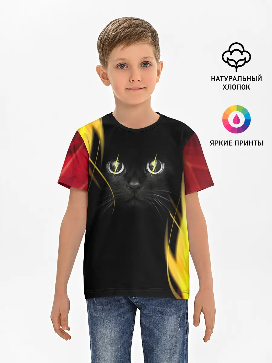 Детская базовая футболка / Грозовой кошак