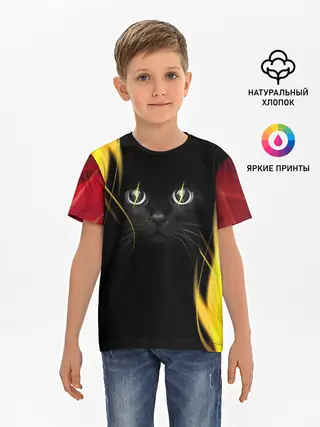 Детская базовая футболка / Грозовой кошак