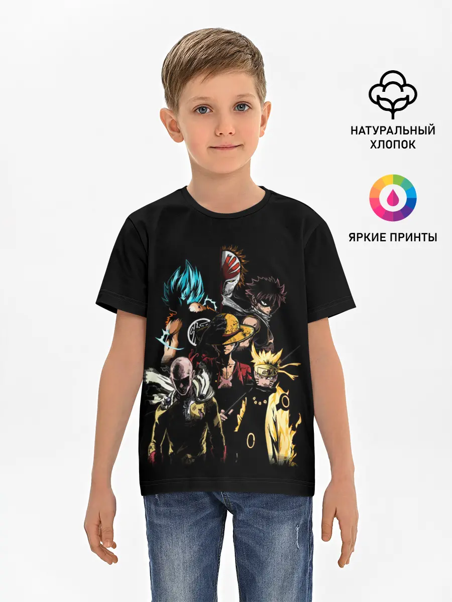 Детская базовая футболка / КУЛЬТОВЫЕ АНИМЕ ГЕРОИ