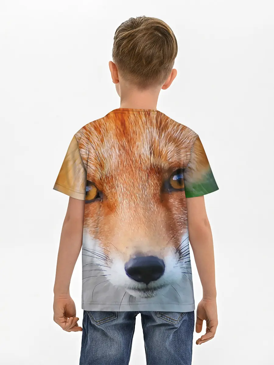 Детская базовая футболка / Крупно мордочка лисы