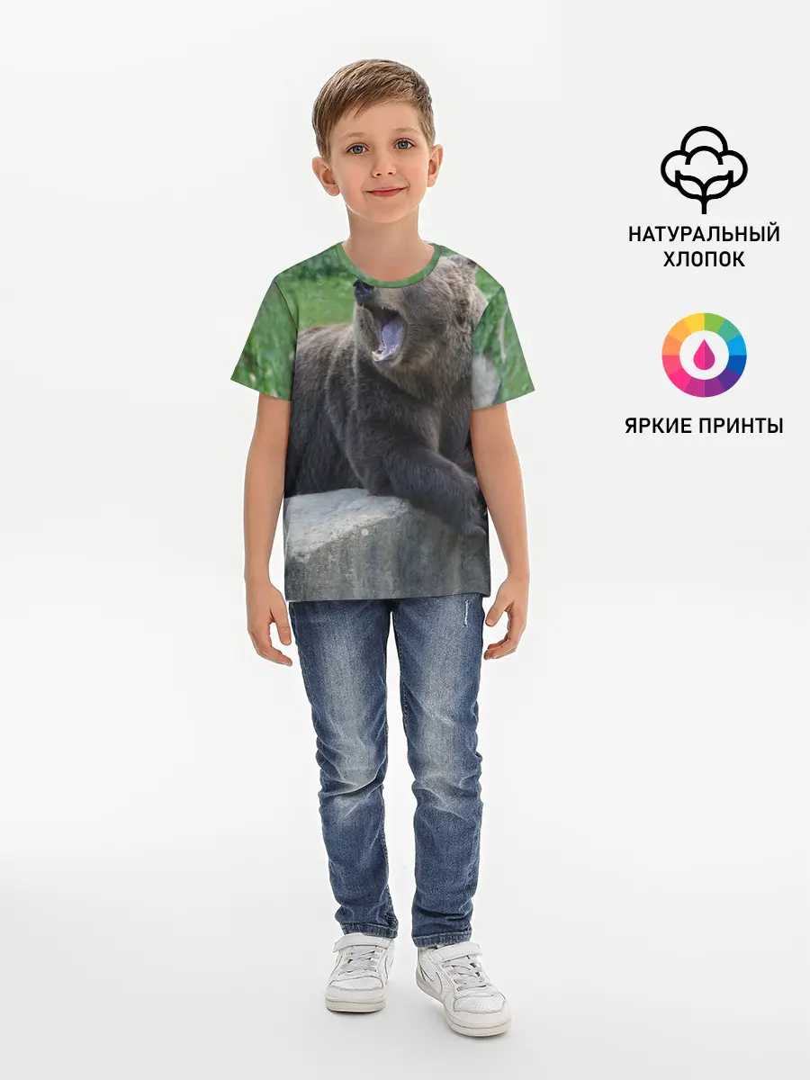 Детская базовая футболка / Медведь