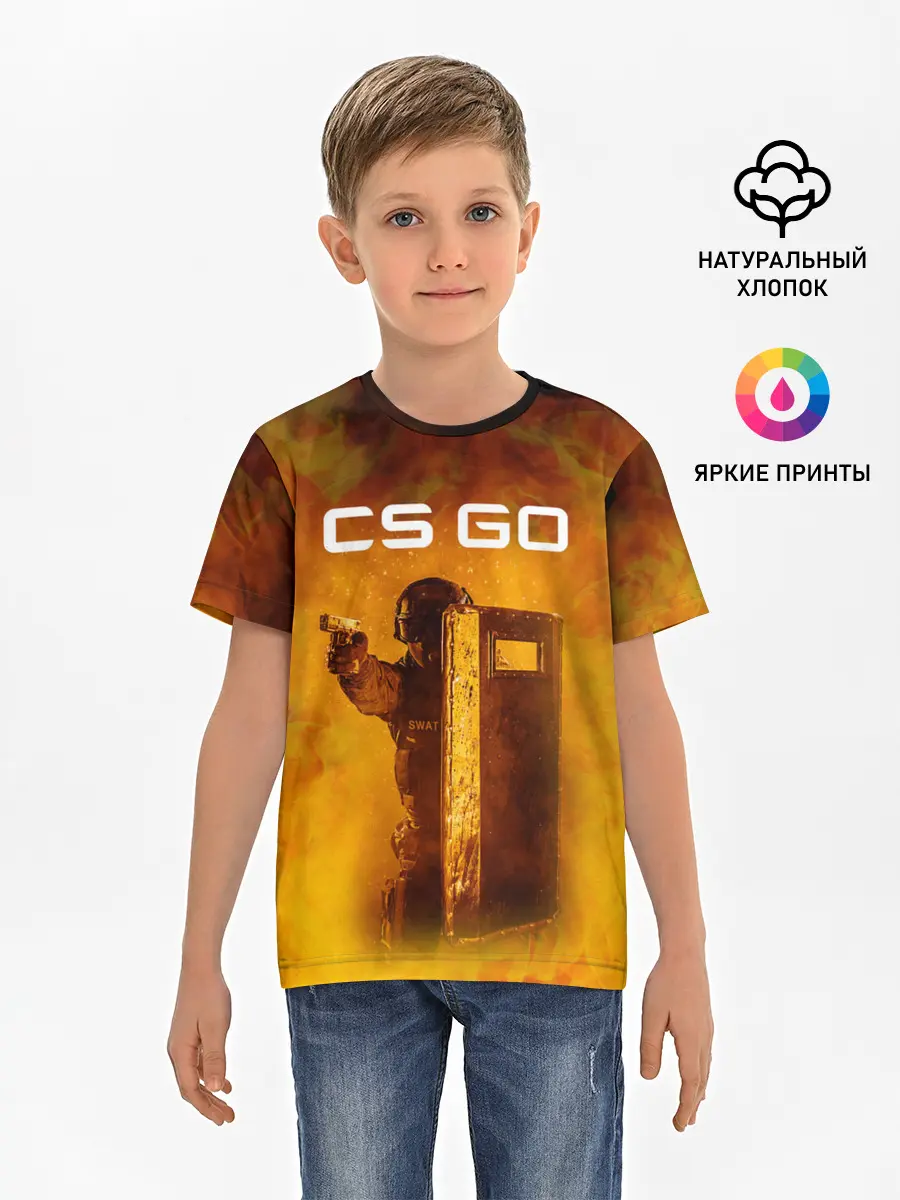Детская базовая футболка / CS GO SWAT | КС ГО