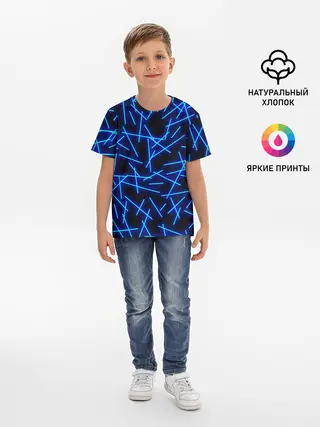 Детская базовая футболка / Неоновые линии