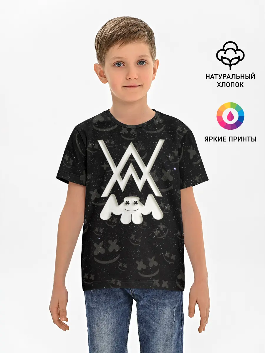 Детская базовая футболка / Alan Walker & Marshmello