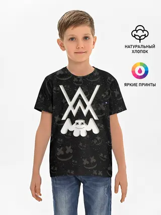 Детская базовая футболка / Alan Walker & Marshmello