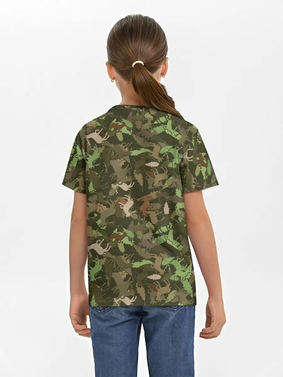 Детская базовая футболка / Лоси в дубовом лесу