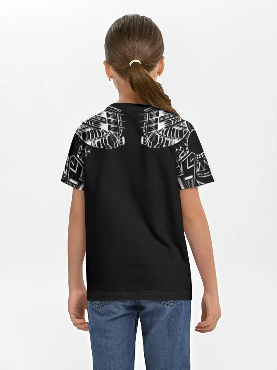 Детская базовая футболка / Узор в стиле маори / полинезия