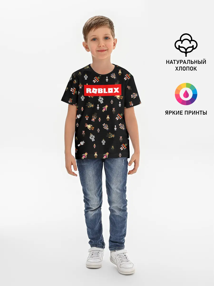 Детская базовая футболка / ROBLOX PATTERN | РОБЛОКС